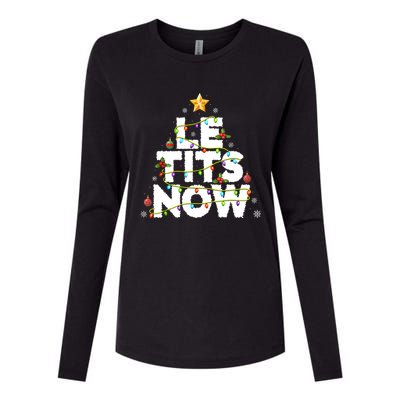 Le Tits Now Christmas Let It Snow Xmas Party Essential Womens Cotton Relaxed Long Sleeve T-Shirt