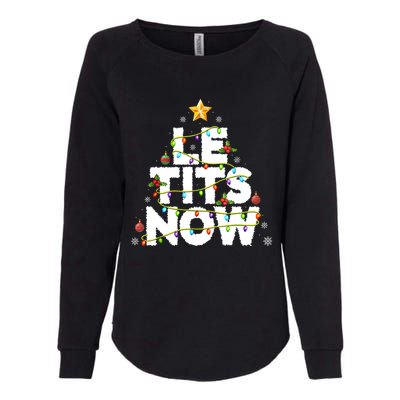 Le Tits Now Christmas Let It Snow Xmas Party Essential Womens California Wash Sweatshirt