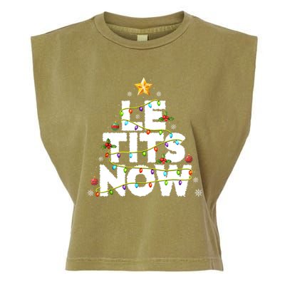 Le Tits Now Christmas Let It Snow Xmas Party Essential Garment-Dyed Women's Muscle Tee