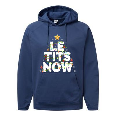 Le Tits Now Christmas Let It Snow Xmas Party Essential Performance Fleece Hoodie