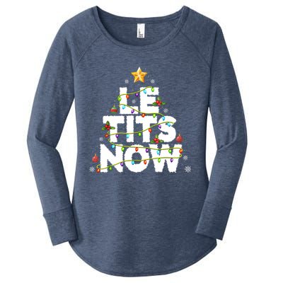 Le Tits Now Christmas Let It Snow Xmas Party Essential Women's Perfect Tri Tunic Long Sleeve Shirt