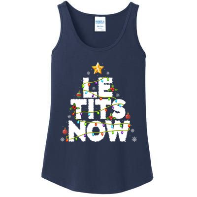 Le Tits Now Christmas Let It Snow Xmas Party Essential Ladies Essential Tank