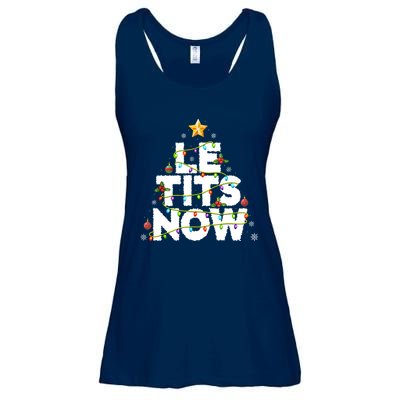 Le Tits Now Christmas Let It Snow Xmas Party Essential Ladies Essential Flowy Tank