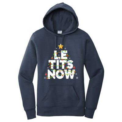 Le Tits Now Christmas Let It Snow Xmas Party Essential Women's Pullover Hoodie