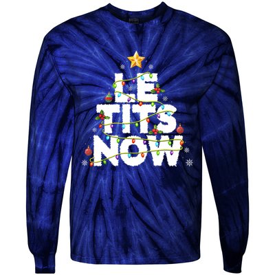 Le Tits Now Christmas Let It Snow Xmas Party Essential Tie-Dye Long Sleeve Shirt