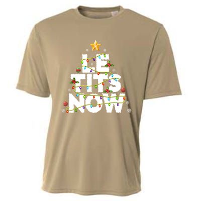 Le Tits Now Christmas Let It Snow Xmas Party Essential Cooling Performance Crew T-Shirt