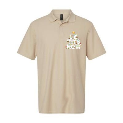 Le Tits Now Christmas Let It Snow Xmas Party Essential Softstyle Adult Sport Polo