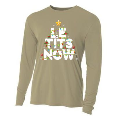 Le Tits Now Christmas Let It Snow Xmas Party Essential Cooling Performance Long Sleeve Crew