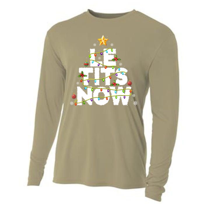 Le Tits Now Christmas Let It Snow Xmas Party Essential Cooling Performance Long Sleeve Crew