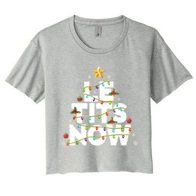 Le Tits Now Christmas Let It Snow Xmas Party Essential Women's Crop Top Tee