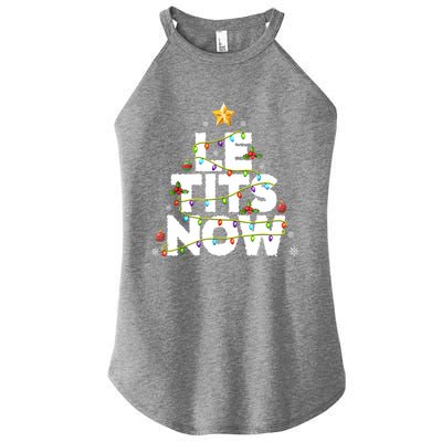 Le Tits Now Christmas Let It Snow Xmas Party Essential Women’s Perfect Tri Rocker Tank