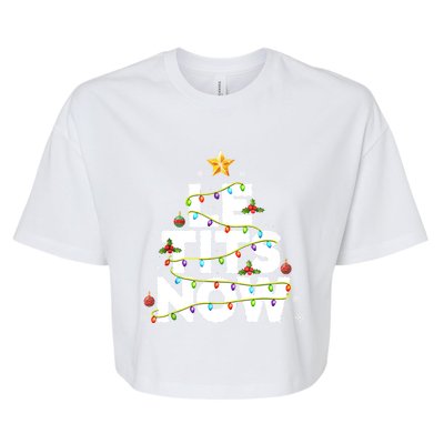 Le Tits Now Christmas Let It Snow Xmas Party Essential Bella+Canvas Jersey Crop Tee