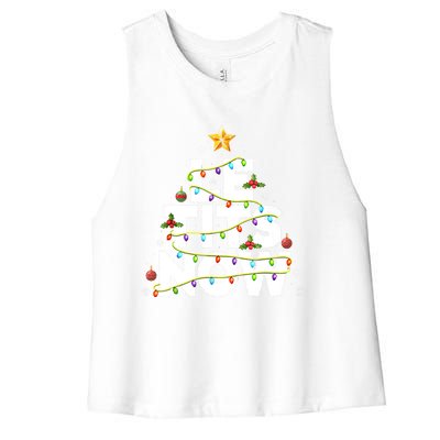 Le Tits Now Christmas Let It Snow Xmas Party Essential Women's Racerback Cropped Tank