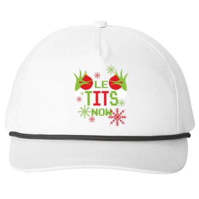 Le Tits Now Christmas Ugly Sweater Classic Snapback Five-Panel Rope Hat