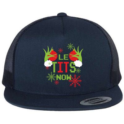 Le Tits Now Christmas Ugly Sweater Classic Flat Bill Trucker Hat