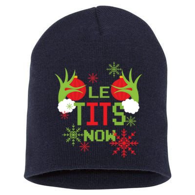 Le Tits Now Christmas Ugly Sweater Classic Short Acrylic Beanie