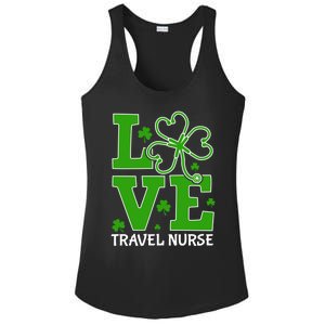 Love Travel Nurse Shamrock Stethoscope Rn St Patricks Day Cute Gift Ladies PosiCharge Competitor Racerback Tank