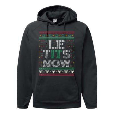 Le Tits Now Christmas Let It Snow Ugly Sweater Funny Party Performance Fleece Hoodie