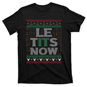 Le Tits Now Christmas Let It Snow Ugly Sweater Funny Party T-Shirt