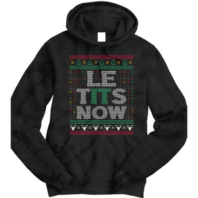 Le Tits Now Christmas Let It Snow Ugly Sweater Funny Party Tie Dye Hoodie