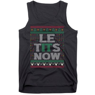 Le Tits Now Christmas Let It Snow Ugly Sweater Funny Party Tank Top