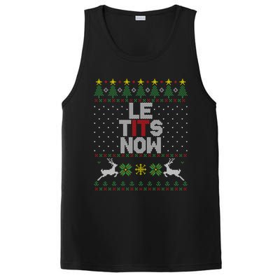 Le Tits Now Christmas Let It Snow Ugly Christmas Sweater PosiCharge Competitor Tank