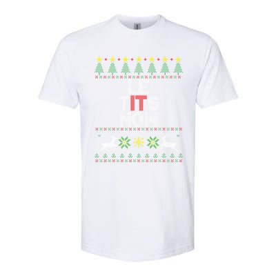 Le Tits Now Christmas Let It Snow Ugly Christmas Sweater Softstyle CVC T-Shirt