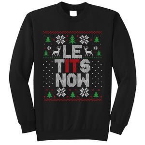 Le Tits Now Christmas Let It Snow Ugly Christmas Sweater Sweatshirt