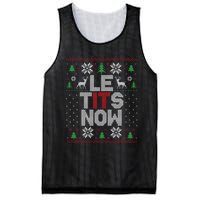 Le Tits Now Christmas Let It Snow Ugly Christmas Sweater Mesh Reversible Basketball Jersey Tank