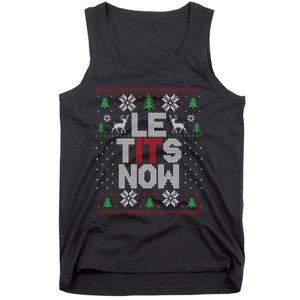 Le Tits Now Christmas Let It Snow Ugly Christmas Sweater Tank Top