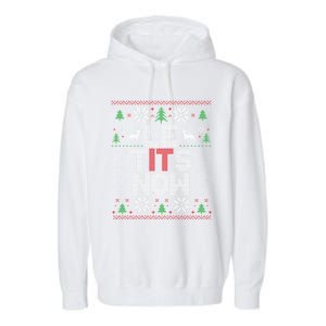 Le Tits Now Christmas Let It Snow Ugly Christmas Sweater Garment-Dyed Fleece Hoodie