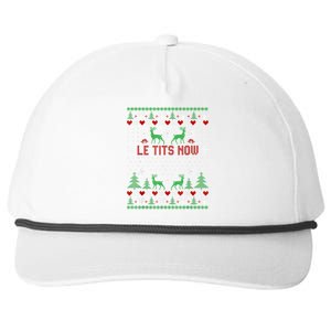 Le Tits Now Christmas Let It Snow Ugly Christmas Sweater Snapback Five-Panel Rope Hat