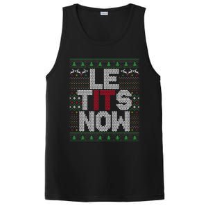 Le Tits Now Funny Christmas Let It Snow Adult Ugly Christmas Gift PosiCharge Competitor Tank