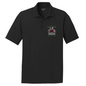 Le Tits Now Funny Christmas Let It Snow Adult Ugly Christmas Gift PosiCharge RacerMesh Polo