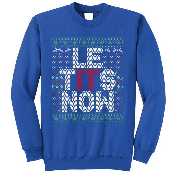 Le Tits Now Funny Christmas Let It Snow Adult Ugly Christmas Gift Sweatshirt