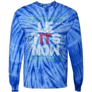 Le Tits Now Funny Christmas Let It Snow Adult Ugly Christmas Gift Tie-Dye Long Sleeve Shirt