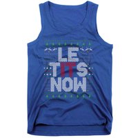 Le Tits Now Funny Christmas Let It Snow Adult Ugly Christmas Gift Tank Top