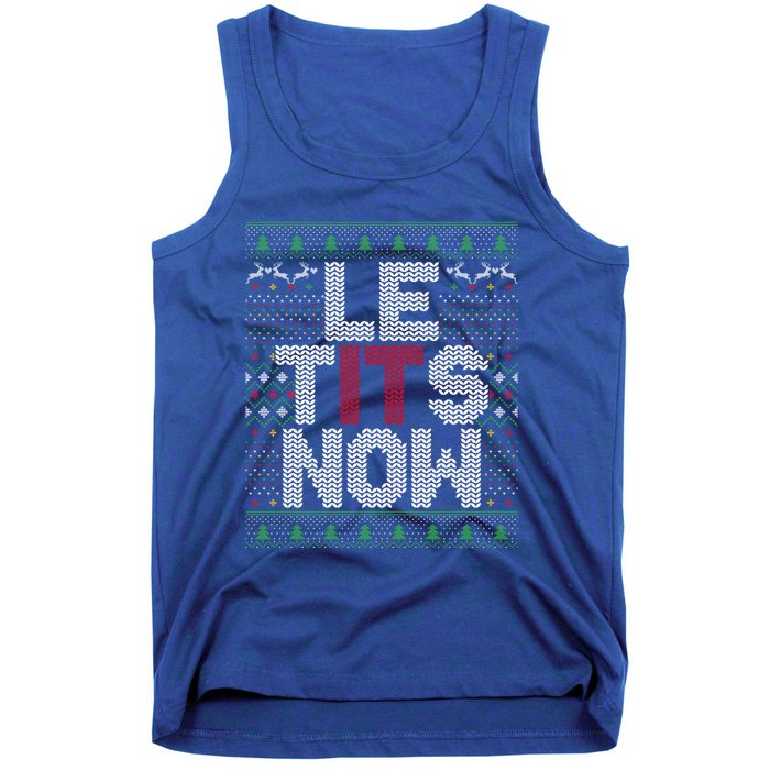 Le Tits Now Funny Christmas Let It Snow Adult Ugly Christmas Gift Tank Top