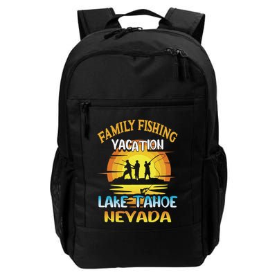 Lake Tahoe Nevada Family Fishing Vacation Sunset Design Backpack