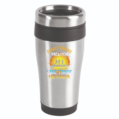 Lake Tahoe Nevada Family Fishing Vacation Sunset Design 16oz Travel Tumbler