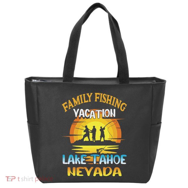 Lake Tahoe Nevada Family Fishing Vacation Sunset Design Zip Tote Bag