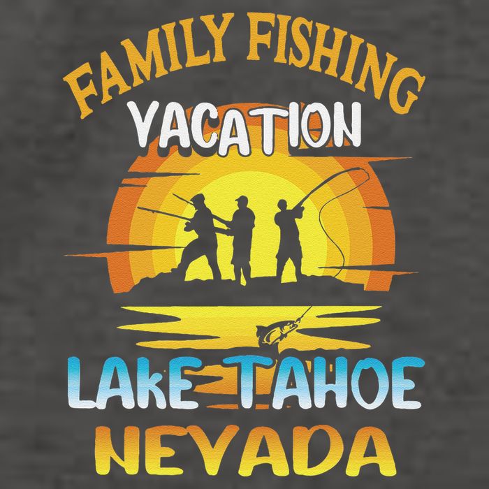 Lake Tahoe Nevada Family Fishing Vacation Sunset Design Vector Backpack