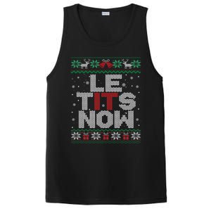 Le Tits Now Funny Xmas Let It Snow Ugly Christmas Gift PosiCharge Competitor Tank