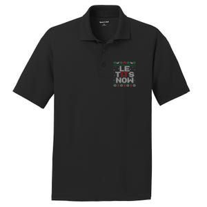 Le Tits Now Funny Xmas Let It Snow Ugly Christmas Gift PosiCharge RacerMesh Polo