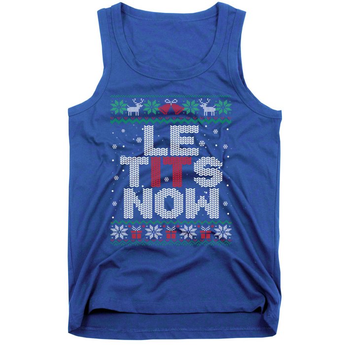 Le Tits Now Funny Xmas Let It Snow Ugly Christmas Gift Tank Top