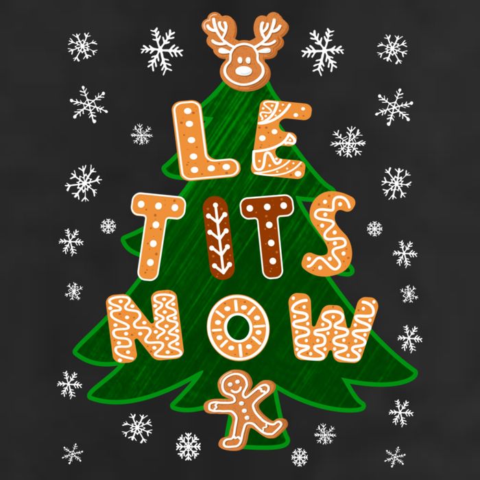 Le Tits Now Christmas Let It Snow Ugly Christmas Sweater 7 Panel Mesh Trucker Snapback Hat