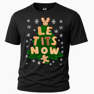 Le Tits Now Christmas Let It Snow Ugly Christmas Sweater Performance Shirt