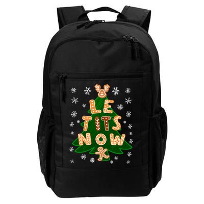 Le Tits Now Christmas Let It Snow Ugly Christmas Sweater Backpack
