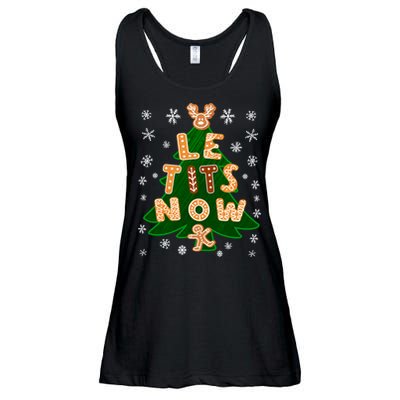 Le Tits Now Christmas Let It Snow Ugly Christmas Sweater Ladies Essential Flowy Tank