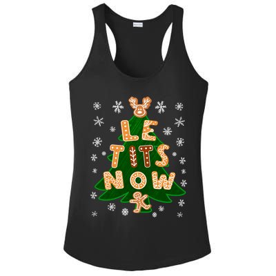 Le Tits Now Christmas Let It Snow Ugly Christmas Sweater Ladies PosiCharge Competitor Racerback Tank